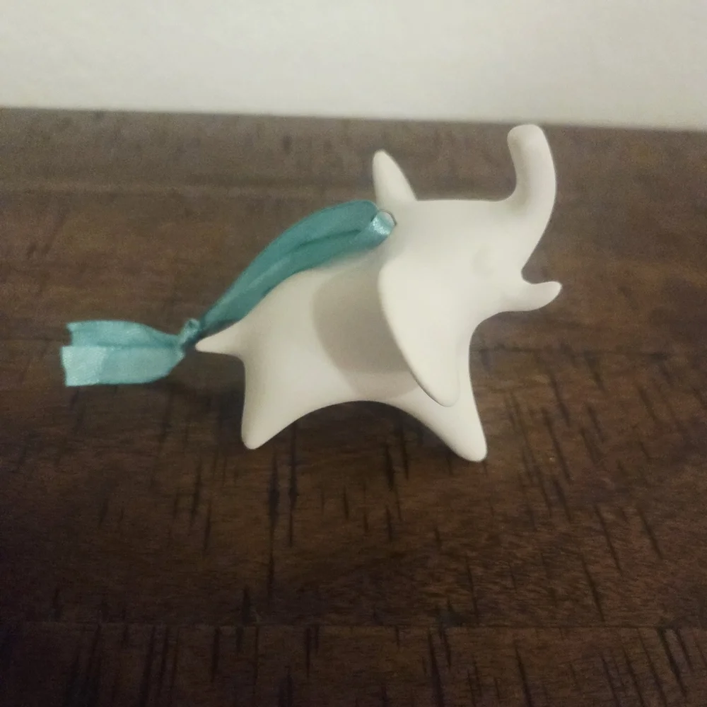 Rare Jonathan Adler Elephant Christmas Ornament Matte Porcelain MCM Lof Of 2